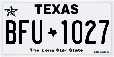 TX license plate BFU1027
