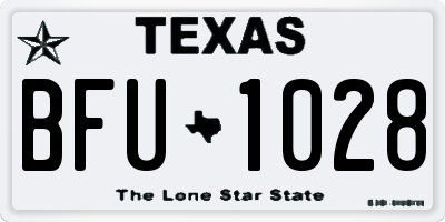 TX license plate BFU1028