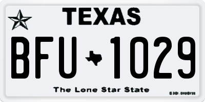 TX license plate BFU1029