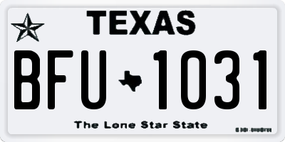 TX license plate BFU1031