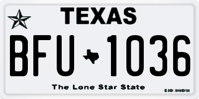 TX license plate BFU1036