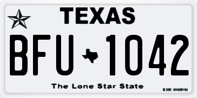 TX license plate BFU1042