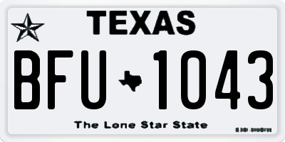 TX license plate BFU1043