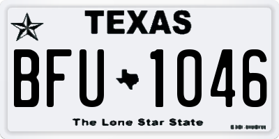 TX license plate BFU1046