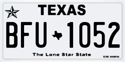 TX license plate BFU1052