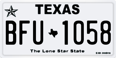 TX license plate BFU1058