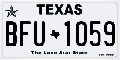 TX license plate BFU1059