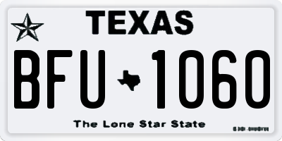 TX license plate BFU1060