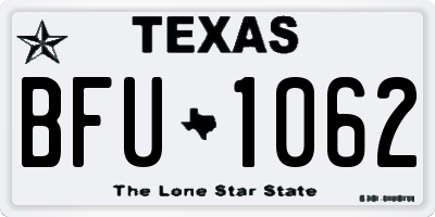TX license plate BFU1062