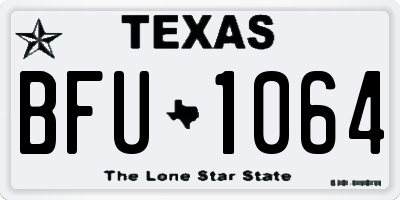 TX license plate BFU1064