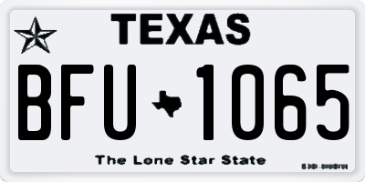 TX license plate BFU1065