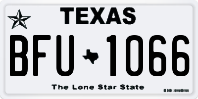 TX license plate BFU1066
