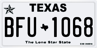 TX license plate BFU1068