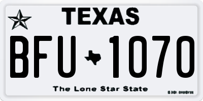 TX license plate BFU1070