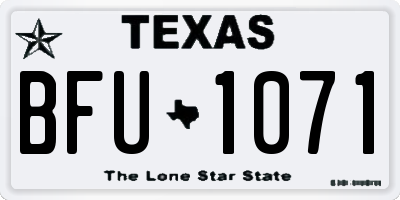 TX license plate BFU1071