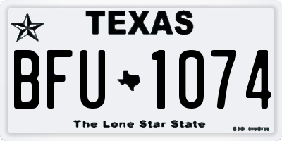 TX license plate BFU1074
