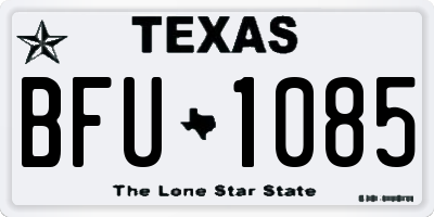 TX license plate BFU1085
