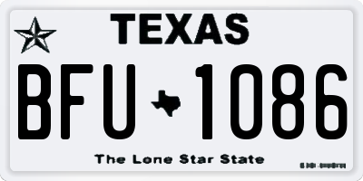 TX license plate BFU1086