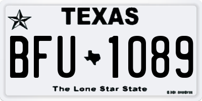 TX license plate BFU1089