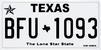 TX license plate BFU1093