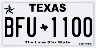 TX license plate BFU1100