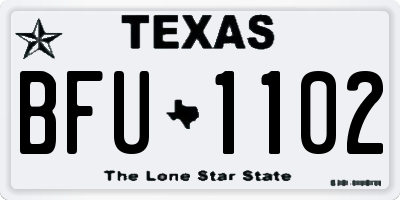 TX license plate BFU1102