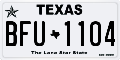 TX license plate BFU1104