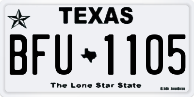 TX license plate BFU1105