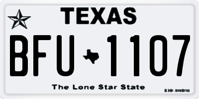 TX license plate BFU1107
