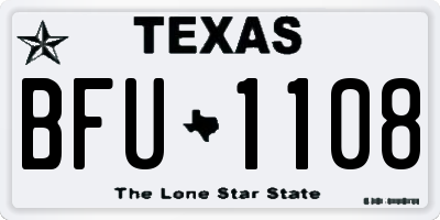 TX license plate BFU1108