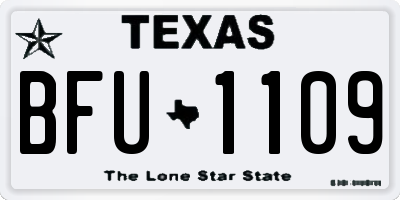 TX license plate BFU1109