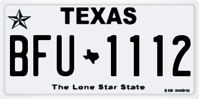 TX license plate BFU1112