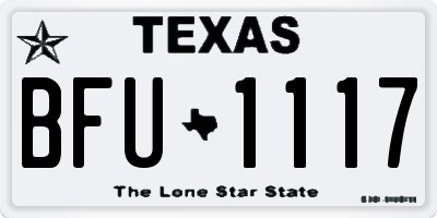 TX license plate BFU1117