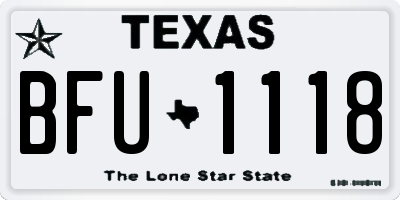 TX license plate BFU1118