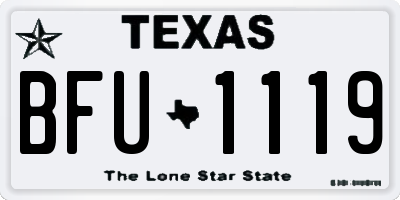TX license plate BFU1119