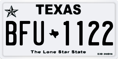 TX license plate BFU1122