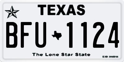 TX license plate BFU1124