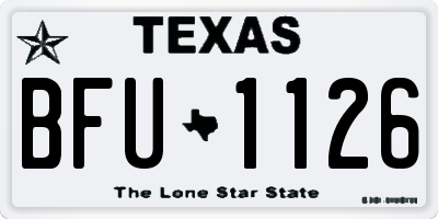 TX license plate BFU1126