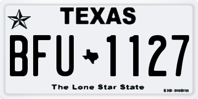TX license plate BFU1127