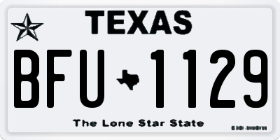 TX license plate BFU1129