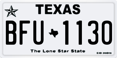 TX license plate BFU1130