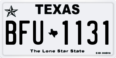 TX license plate BFU1131