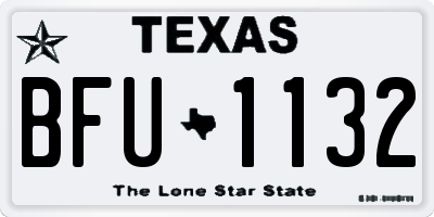TX license plate BFU1132