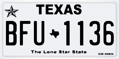 TX license plate BFU1136