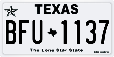TX license plate BFU1137