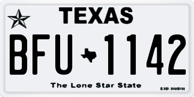 TX license plate BFU1142