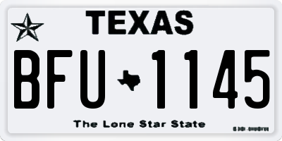TX license plate BFU1145