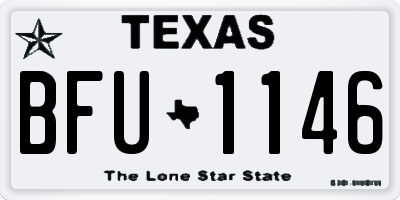 TX license plate BFU1146