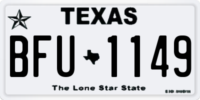 TX license plate BFU1149