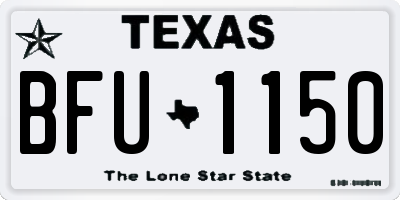 TX license plate BFU1150